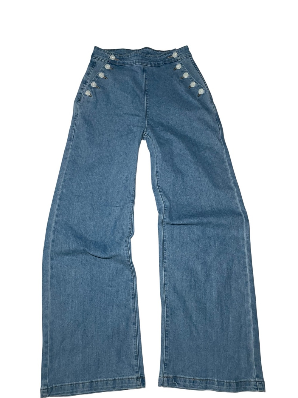 Cider High Rise Wide Leg Flare Jeans Size Small Light Wash Denim